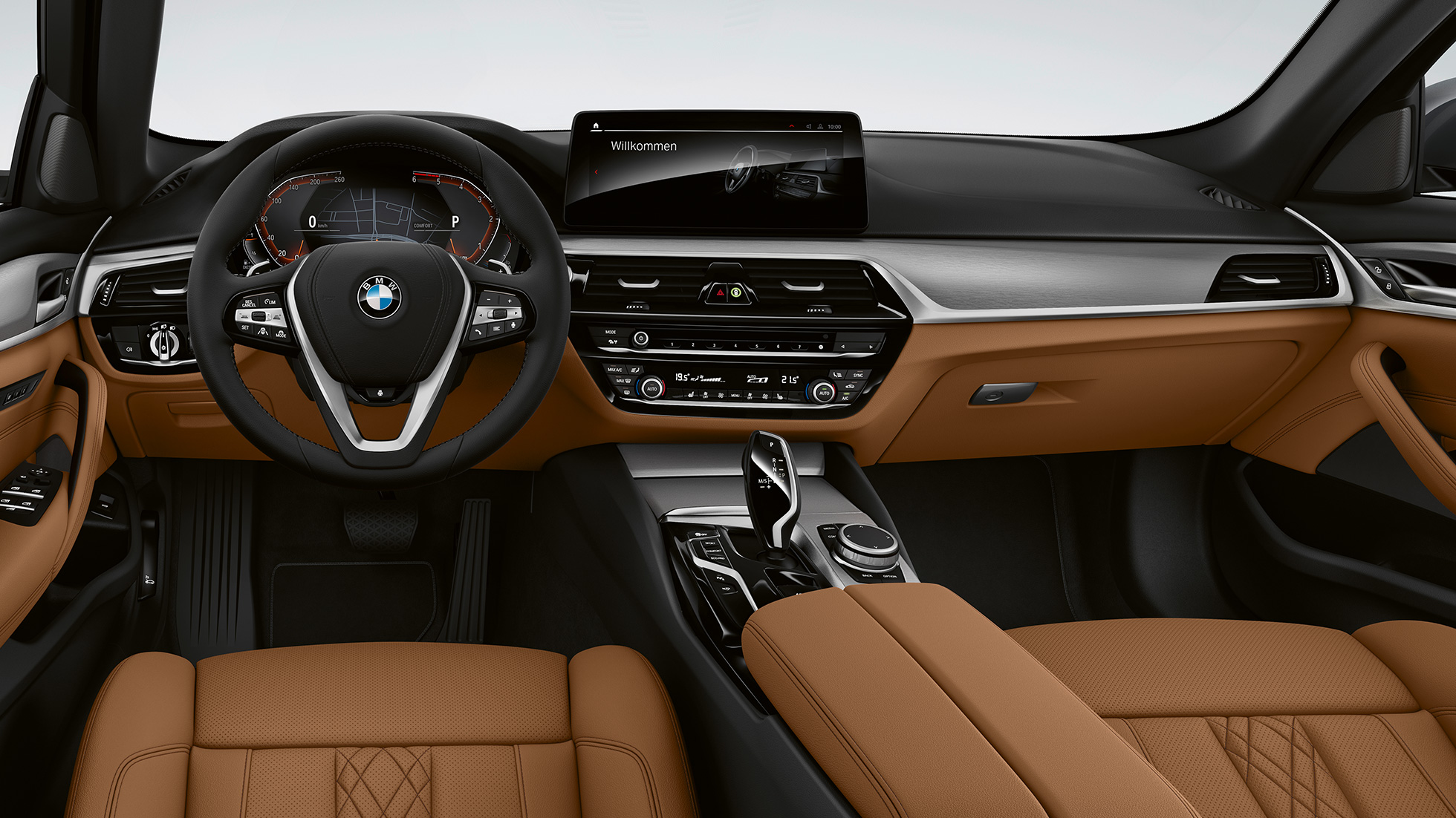 Cockpit del Serie 5 Sedan 540i Sensatec Cognac interior 